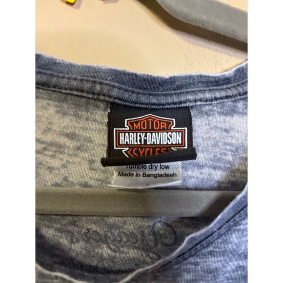 Harley-Davidson baseball tee Y2K burn out large purple and grey Sedalia, MO - Picture 3 of 5